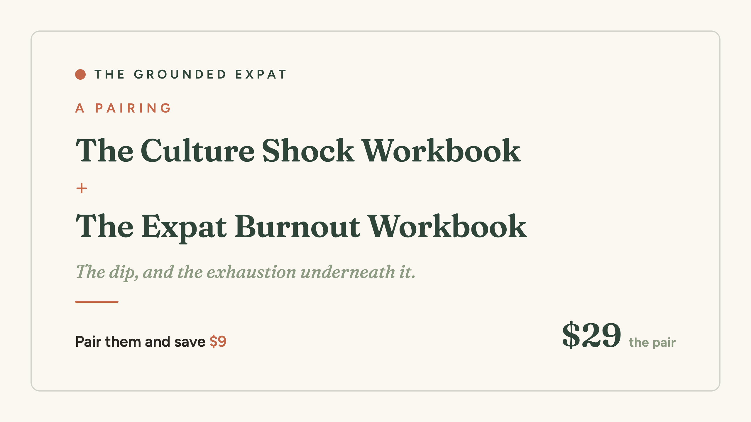 The Culture Shock & Burnout Set